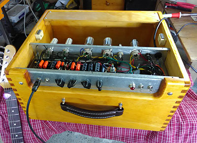 Almost completed amp being tested