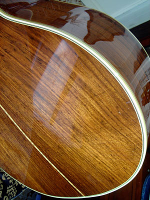 closeup of rosewood back