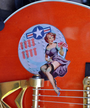 closeup of pinup girl decal