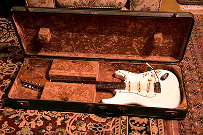 White Strat in case