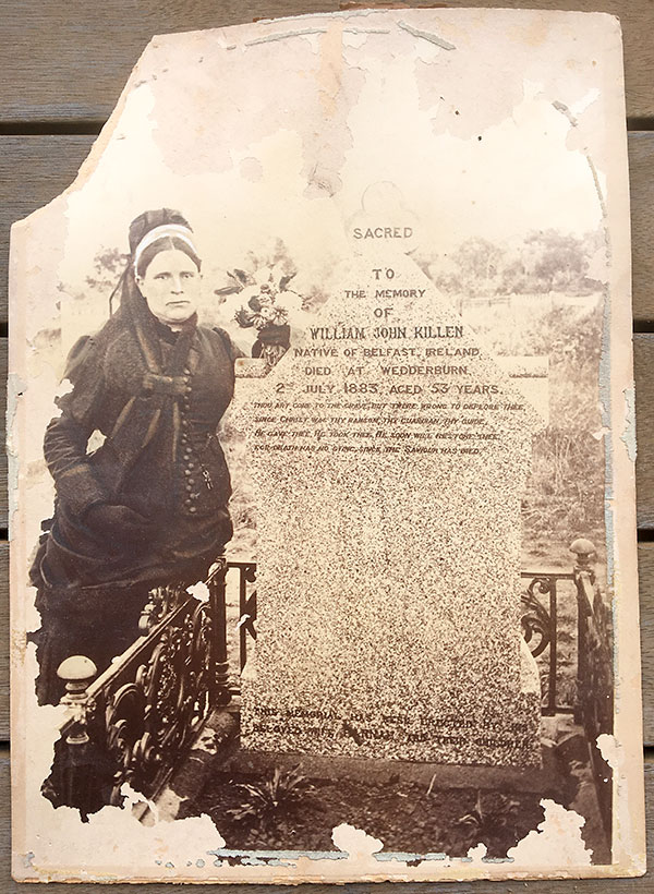 Hannah at William's grave 1883