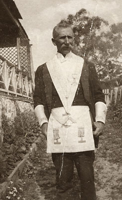 Charles in Masonic garb